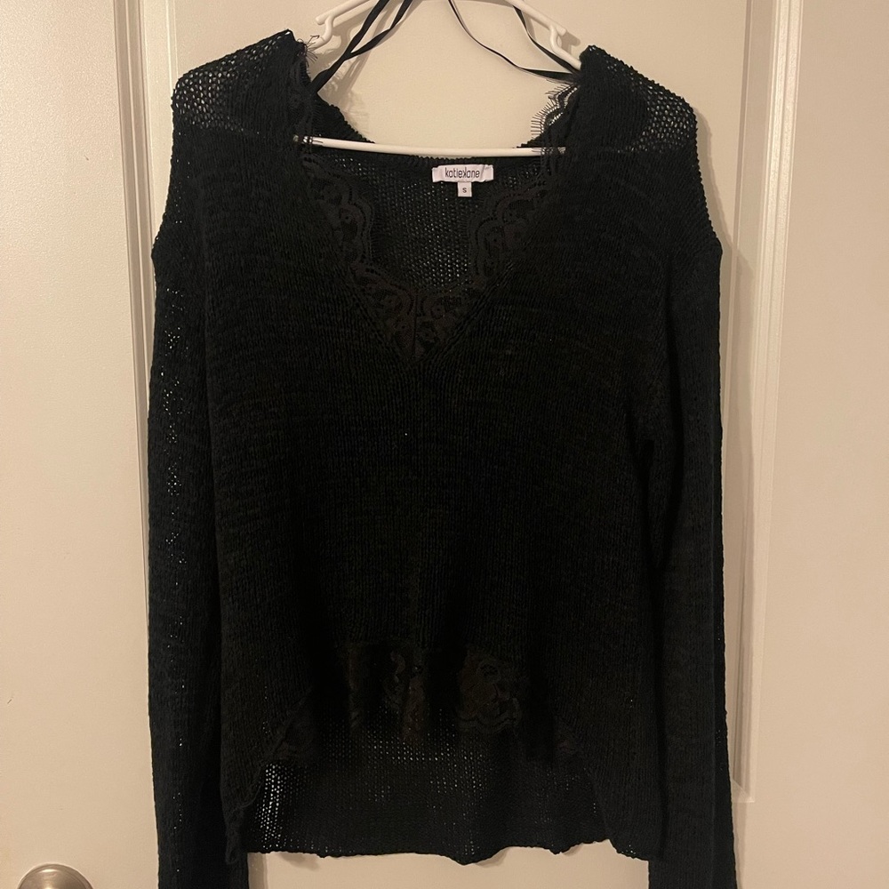Black lace sweater